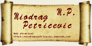 Miodrag Petričević vizit kartica